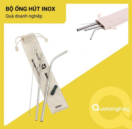 Bộ ống hút Inox - Tặng phẩm bảo vệ môi truòng